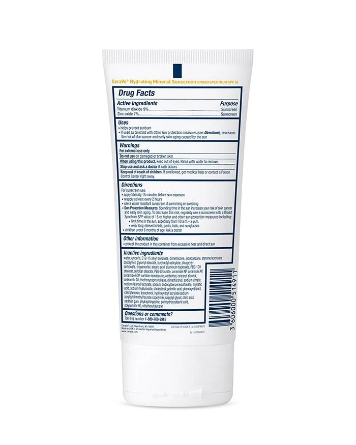 CeraVe - Hydrating Mineral Sunscreen - SPF50 - Body image 1