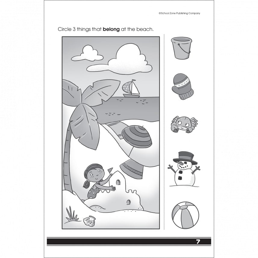 School Zone Get Ready For Kindergarten Grades P-K Workbook image 4