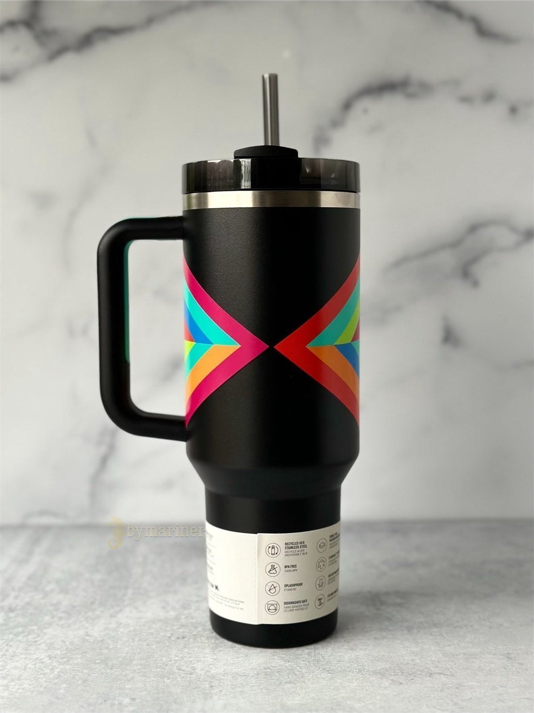 Stanley Quencher H2.O Tumbler in the "Black Hyper Geo" - 40oz | Pakistan image 1