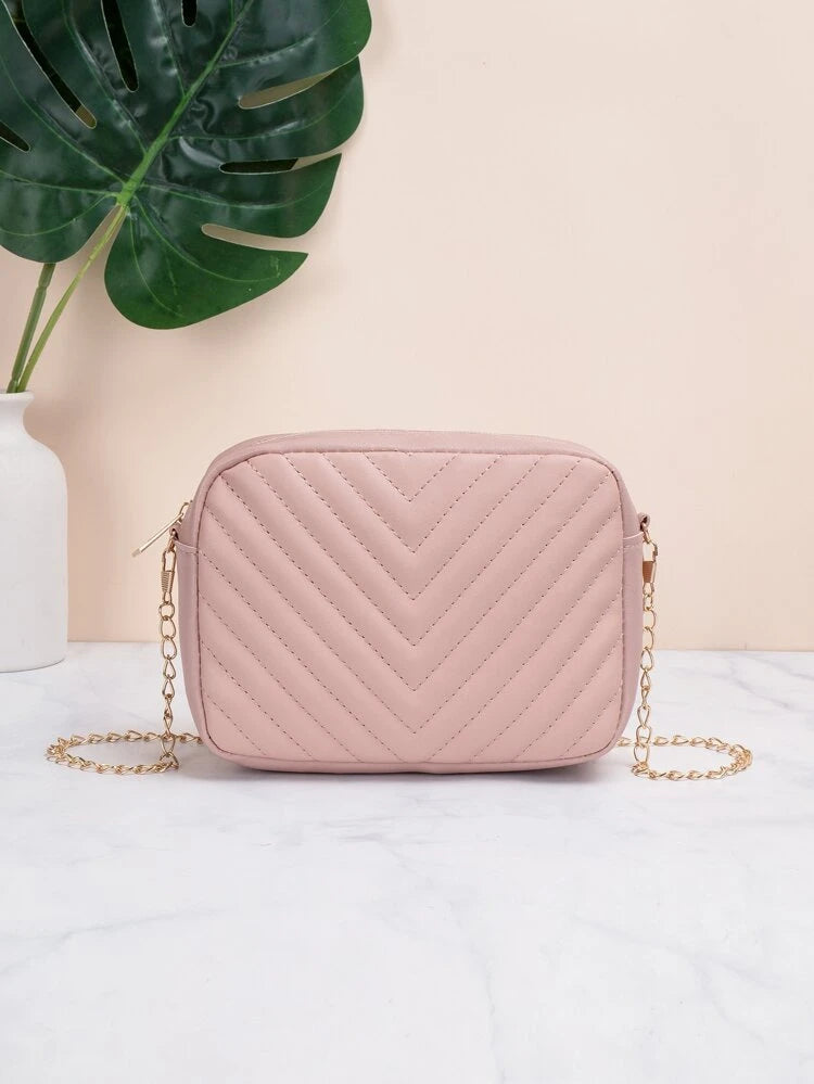Shein - Mini Chevron Embossed Crossbody Chain Bag image 0