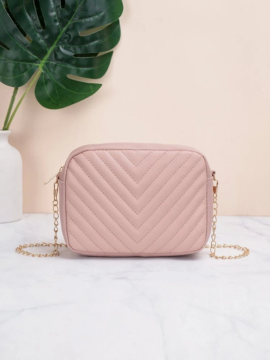 Shein - Mini Chevron Embossed Crossbody Chain Bag image 0