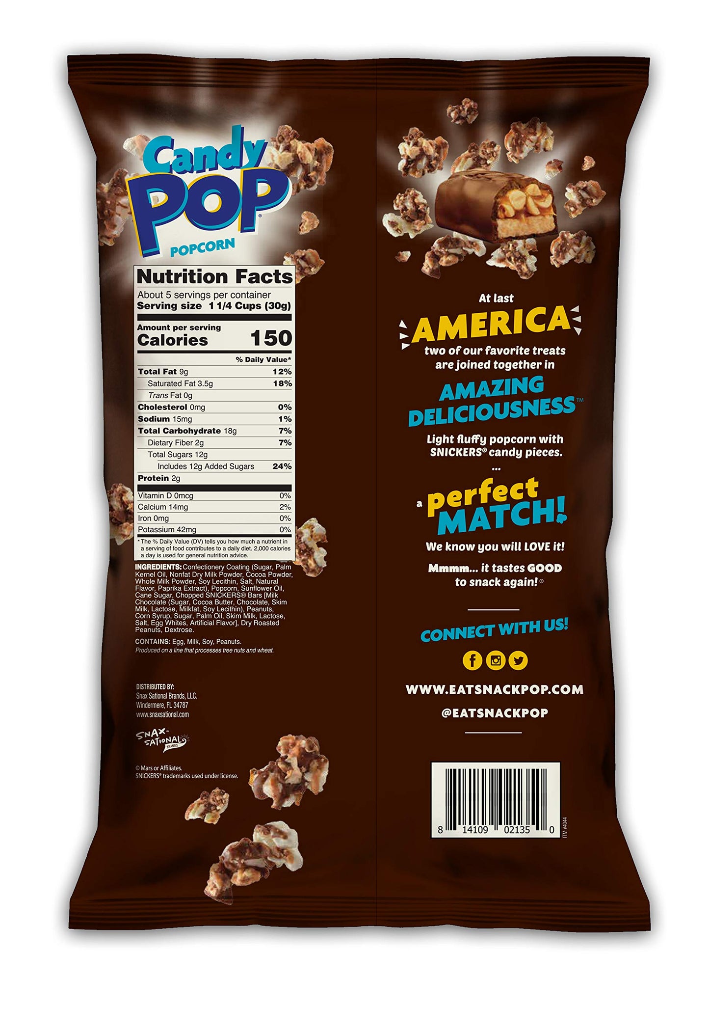 Snack Pop Candy - Coated Popcorn Made with Real Candy Pieces image 1