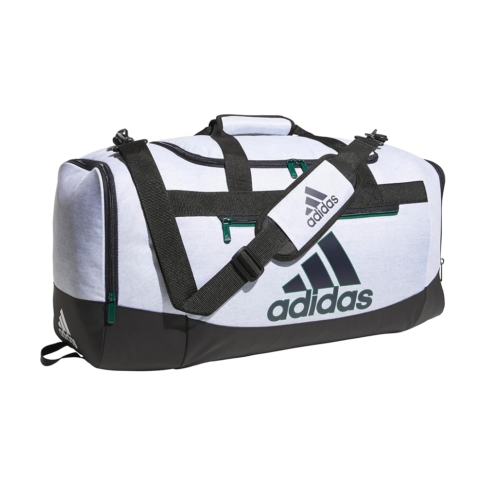 adidas - Unisex Adult Defender 4 Medium Duffel Bag Duffel Bag - Jersey White/Legend Ink Blue/Black image