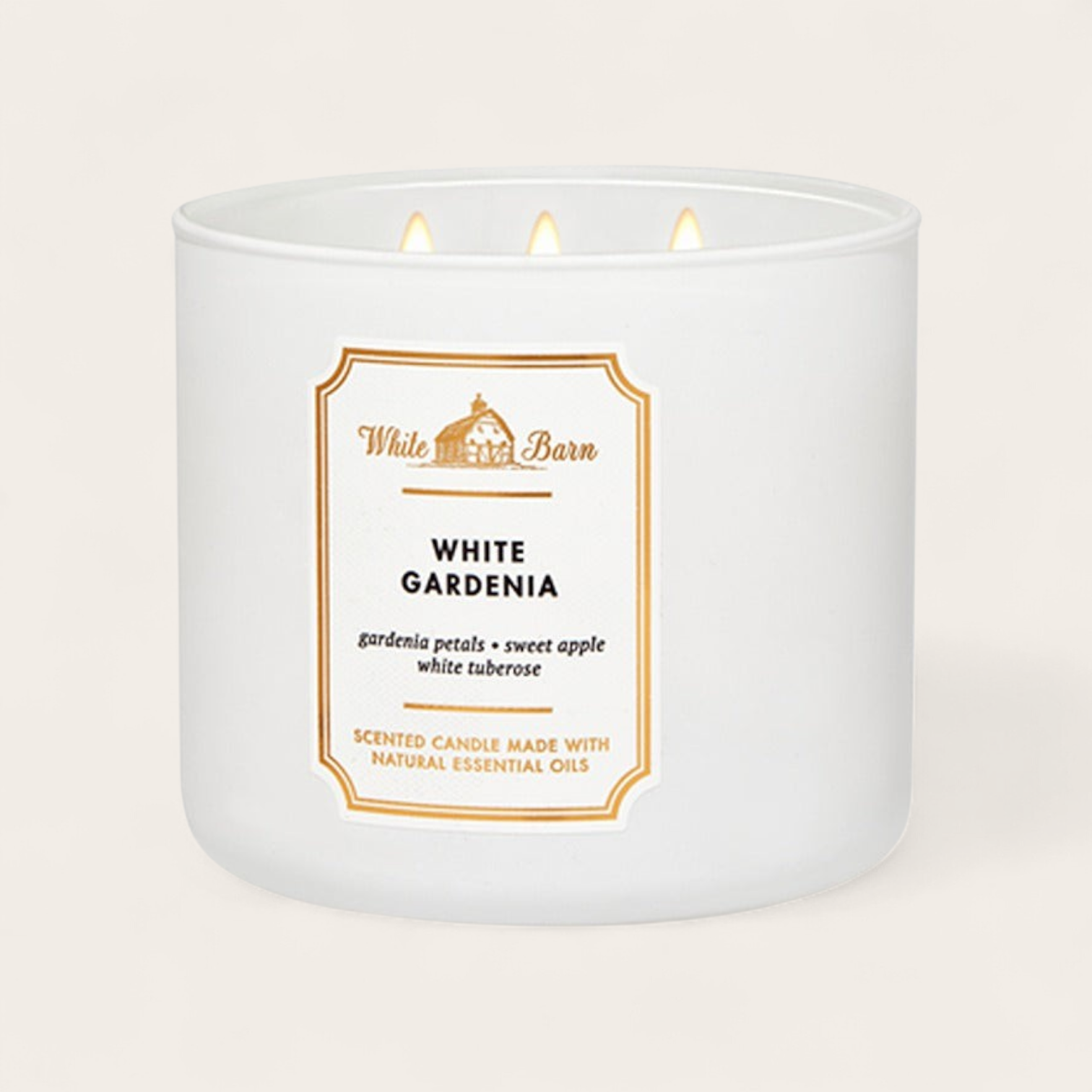 Bath & Body Works White Barn 3-Wick Candle - White Gardenia image 0