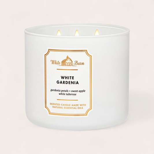 Bath & Body Works White Barn 3-Wick Candle - White Gardenia image 0