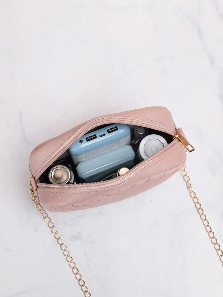 Shein - Mini Chevron Embossed Crossbody Chain Bag image 3