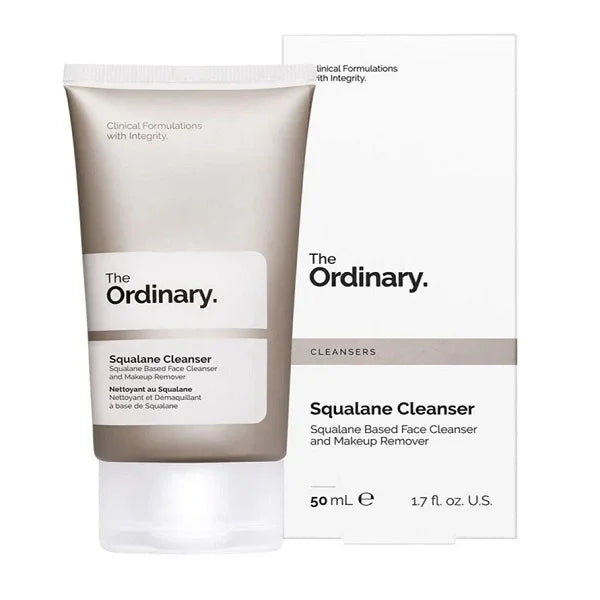 The Ordinary Squalane Cleanser 50ml tube and box, face cleanser and makeup remover
