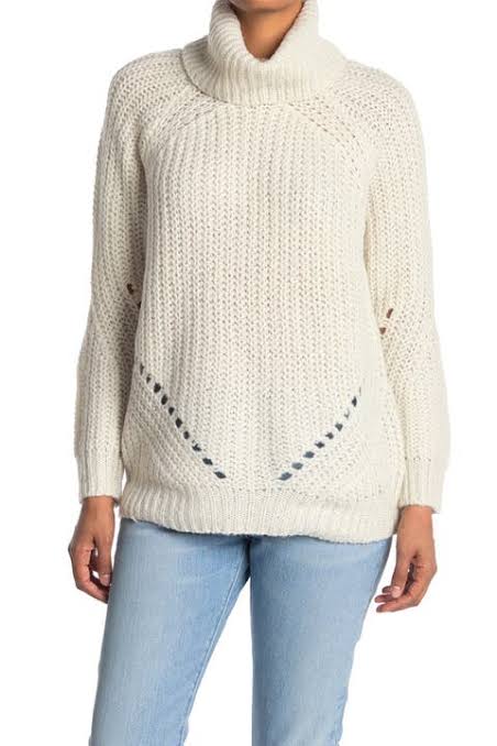 Cloth by Design - Pointelle Turtle Neck Sweater image 1