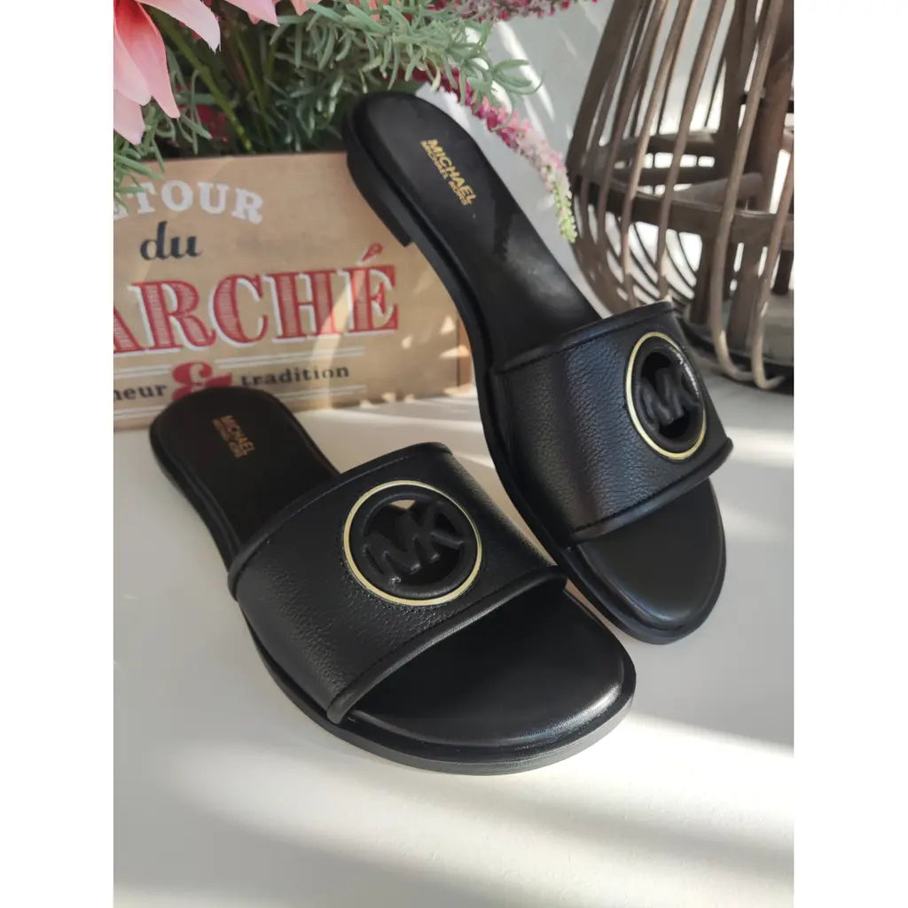 Michael Kors - Black Cut Out Deanna Slippers image 1
