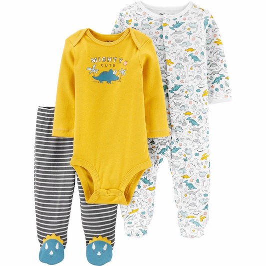 Carter's - 3-Piece Dinosaur Bodysuit & Footed Pant Set - Baby Boy (3M) image 0