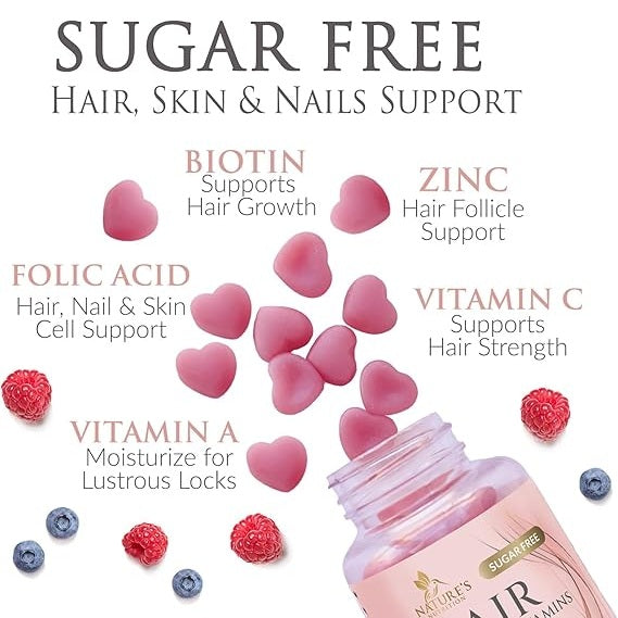 Nature's Nutrition - Hair Gummy Vitamins - Sugar Free