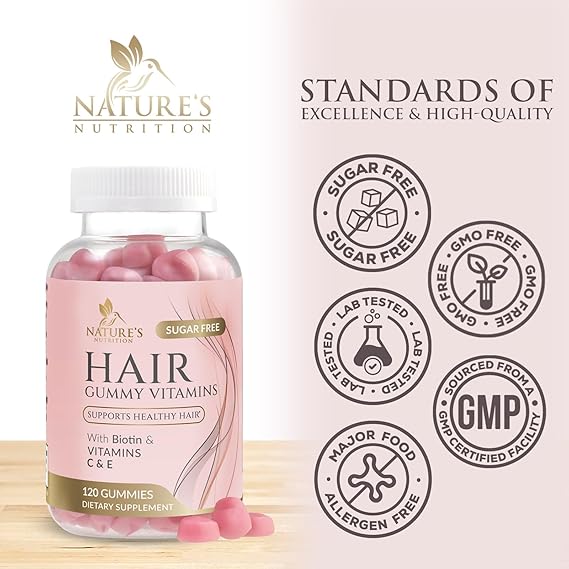 Nature's Nutrition - Hair Gummy Vitamins - Sugar Free