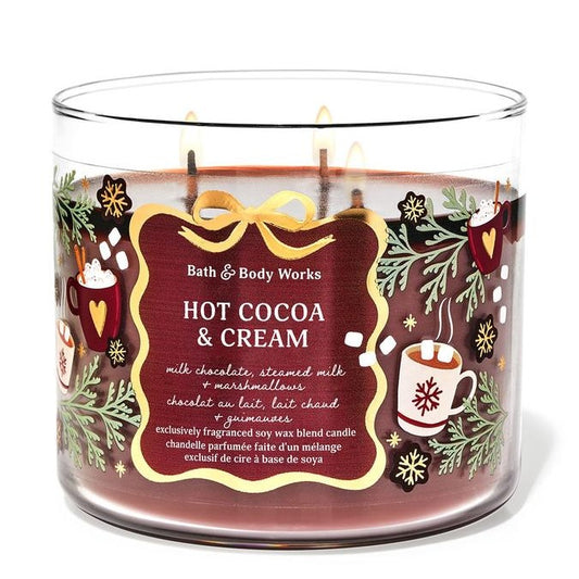 Bath & Body Works - Hot Cocoa & Cream 3-Wick Candle