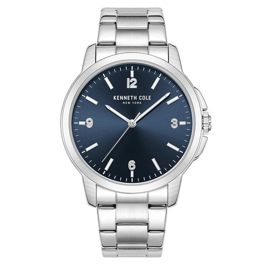 Kenneth Cole - Classic Bracelet Watch, Silver, Blue Dial