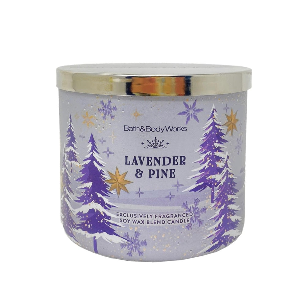 Bath & Body Works - Lavender & Pine 3-Wick Candle