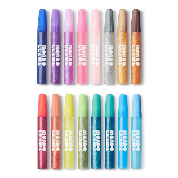 Mondo Llama - Glitter Glue Multicolor Metallic 16 Pack