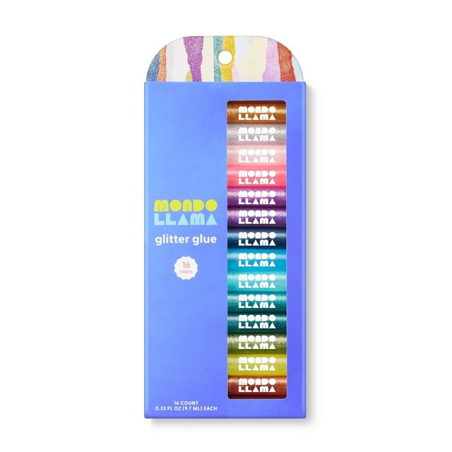 Mondo Llama - Glitter Glue Multicolor Metallic 16 Pack