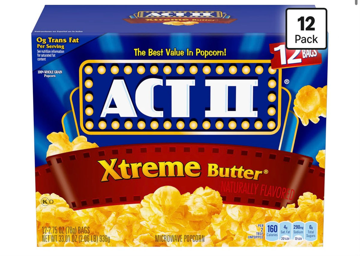 Act II Xtreme Butter Microwave Popcorn,