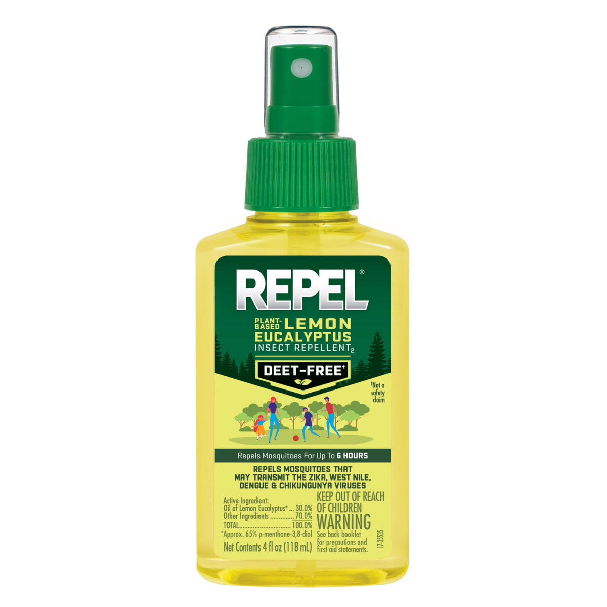 Repel Plant-Based Lemon Eucalyptus Insect Repellent 4 Ounces