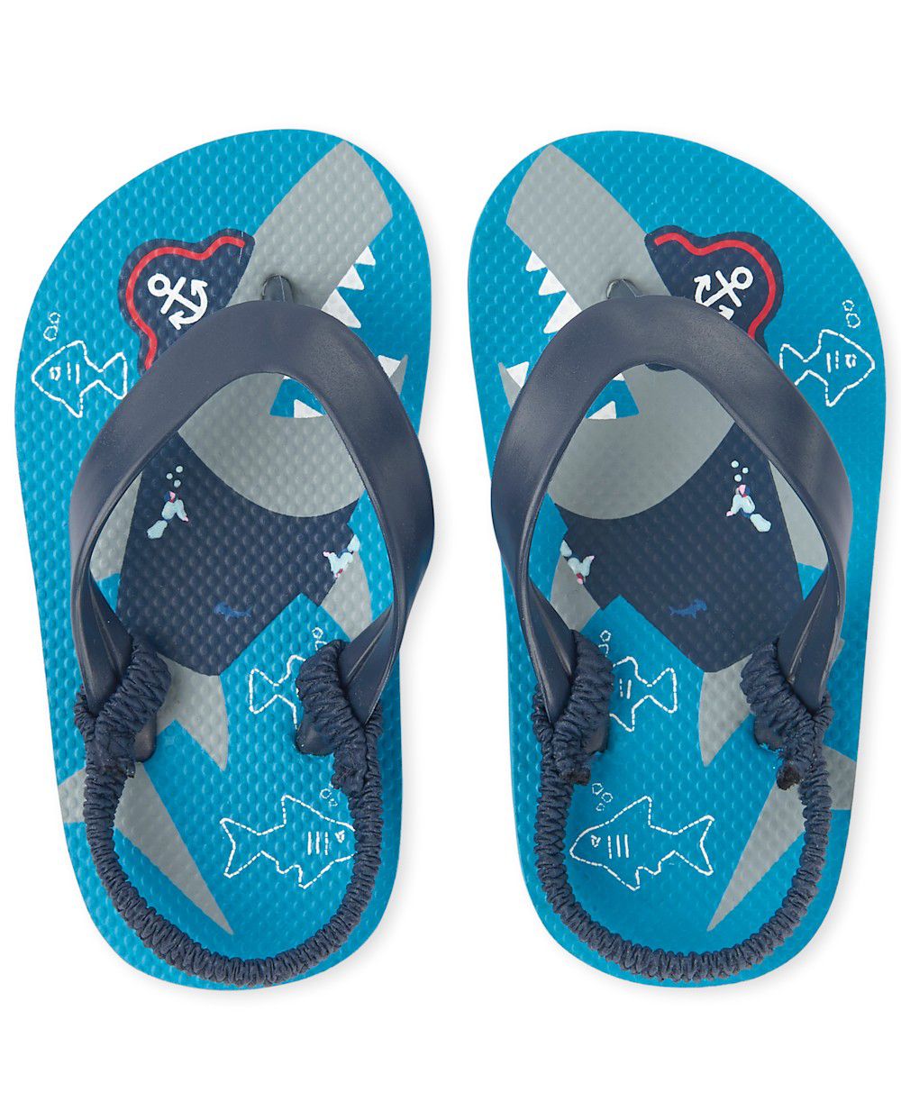 The Children's Place - Toddler Boys Pirate Shark Flip Flops, Size 8-9 Toddler