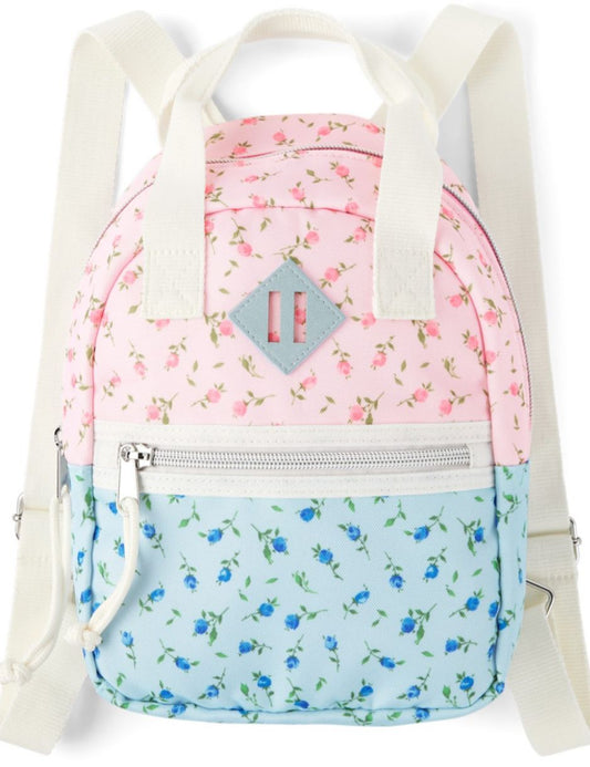 The Children’s Place - Girls Floral Mini Backpack, Pink+Blue
