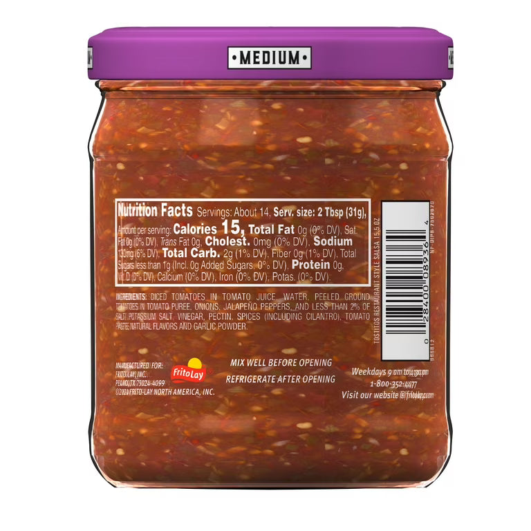Tostitos Restaurant Style Salsa - Medium, 15.5 Ounce
