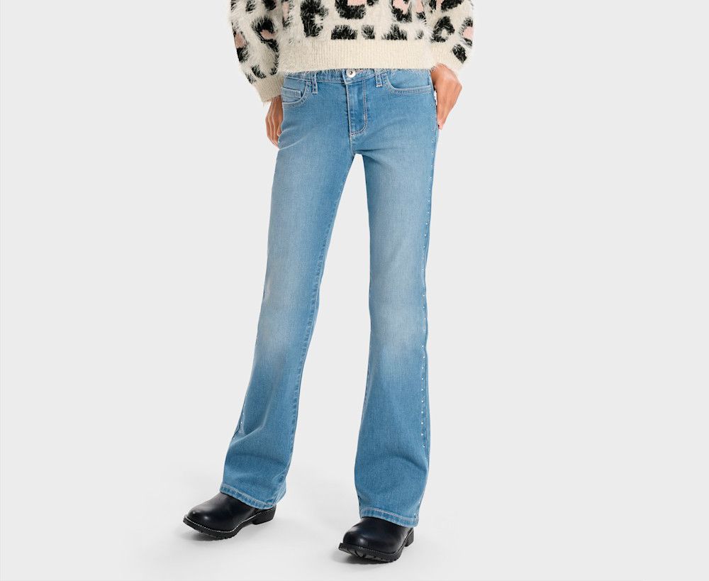 The Children's Place - Girls Studded Flare Jeans, Blue