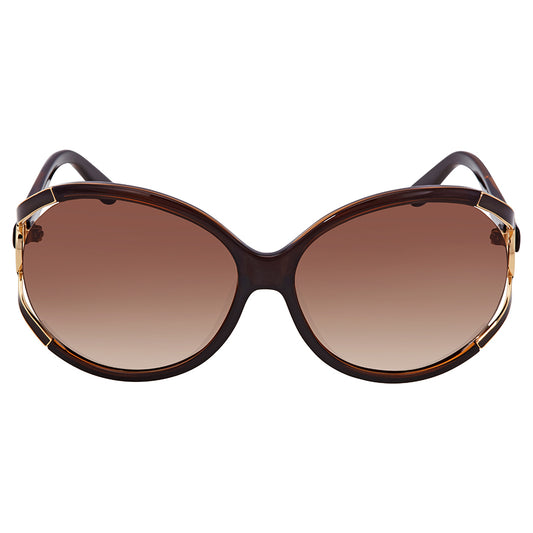Ferragamo - Salvatore Brown Gradient Round Ladies Sunglasses, SF600S 220 61