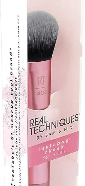 Real Techniques - InstaPop Cheek Makeup Brush for Application of Loose Pigment Highlighter or Blush - Image 3