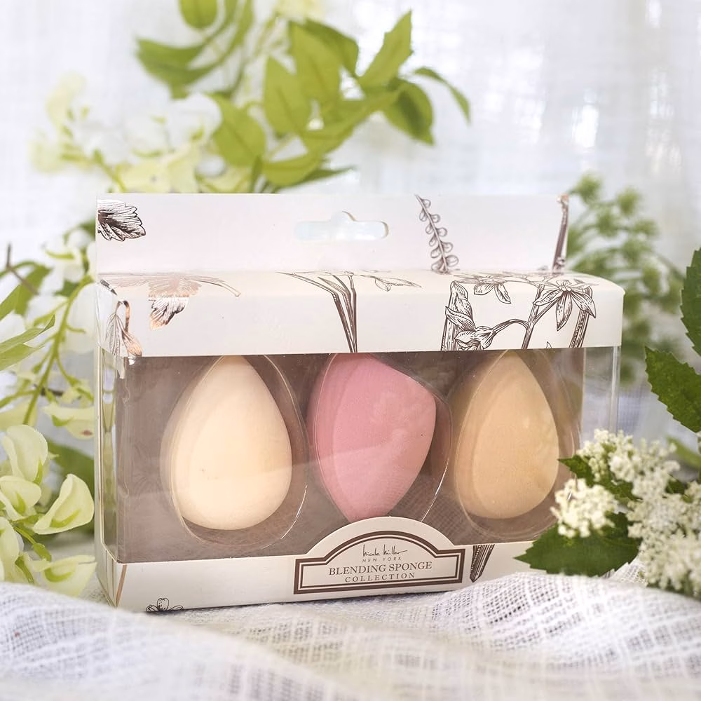 Nicole Miller Blending Sponge Collection, 3 Piece Makeup Blender Set