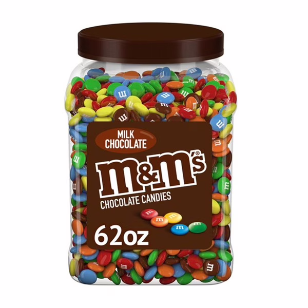 M&M's Milk Chocolate Plastic Jar - Pantry Size (62 oz.)